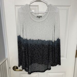 People Like Frank White and Gray Ombre Long Sleeve Top